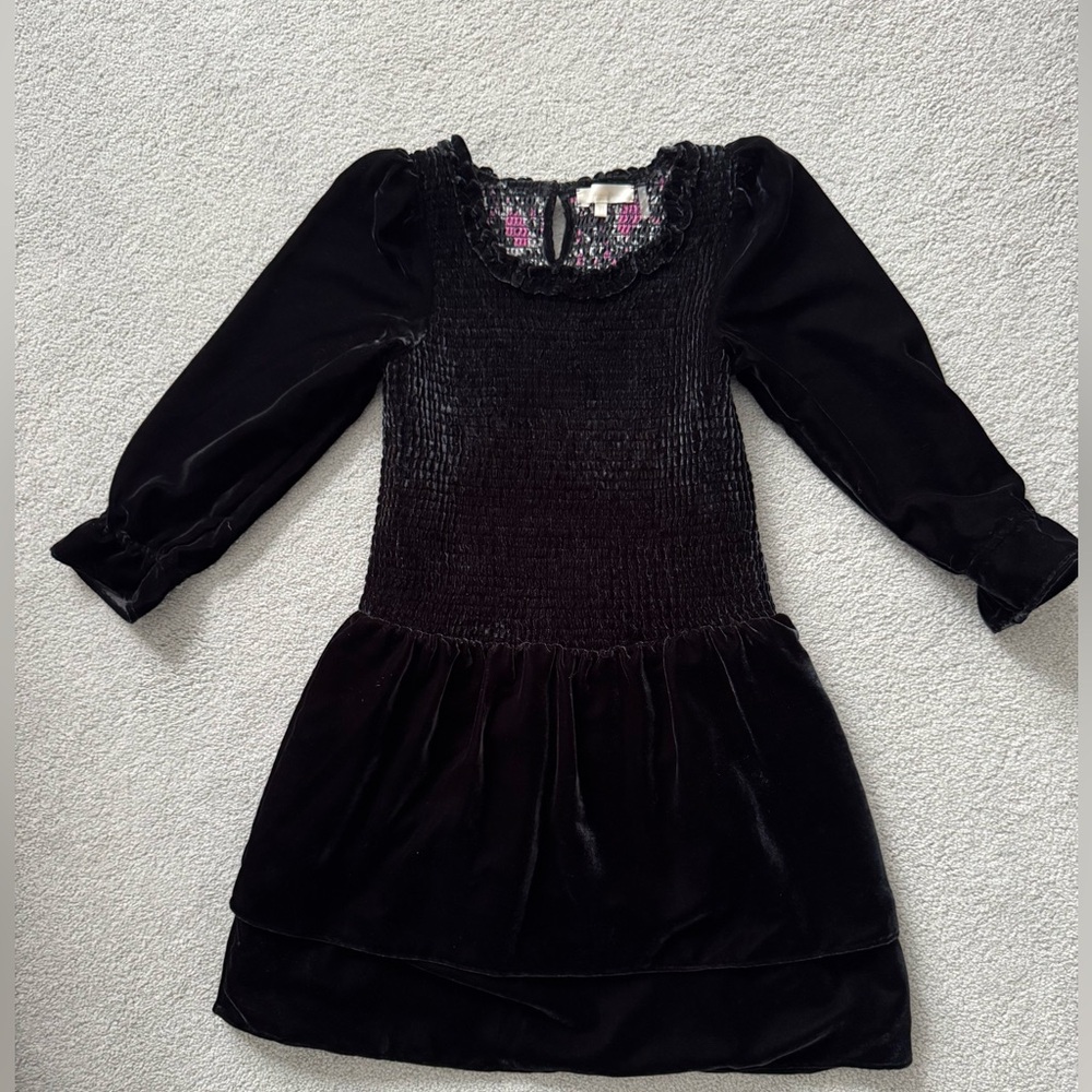 LoveShackFancy Girls Black Velvet/Velour Dress Size 12Y